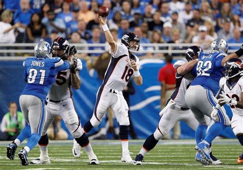 The Detroit Lions were leading the Denver Broncos, 35-17, with 2:26 left in Saturday’s game. That’s three scores. That’s three scores. They faced fourth-and-2 from the Denver 10-yard line.